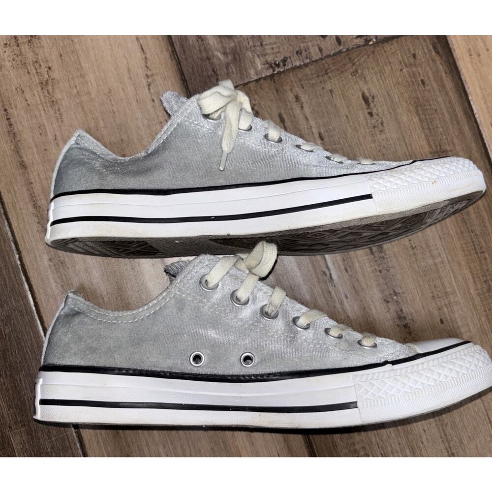 Converse All Star Light Blue Velvet Velor Low Top Sneakers Women's Size 8 Shoes - Picture 5 of 6